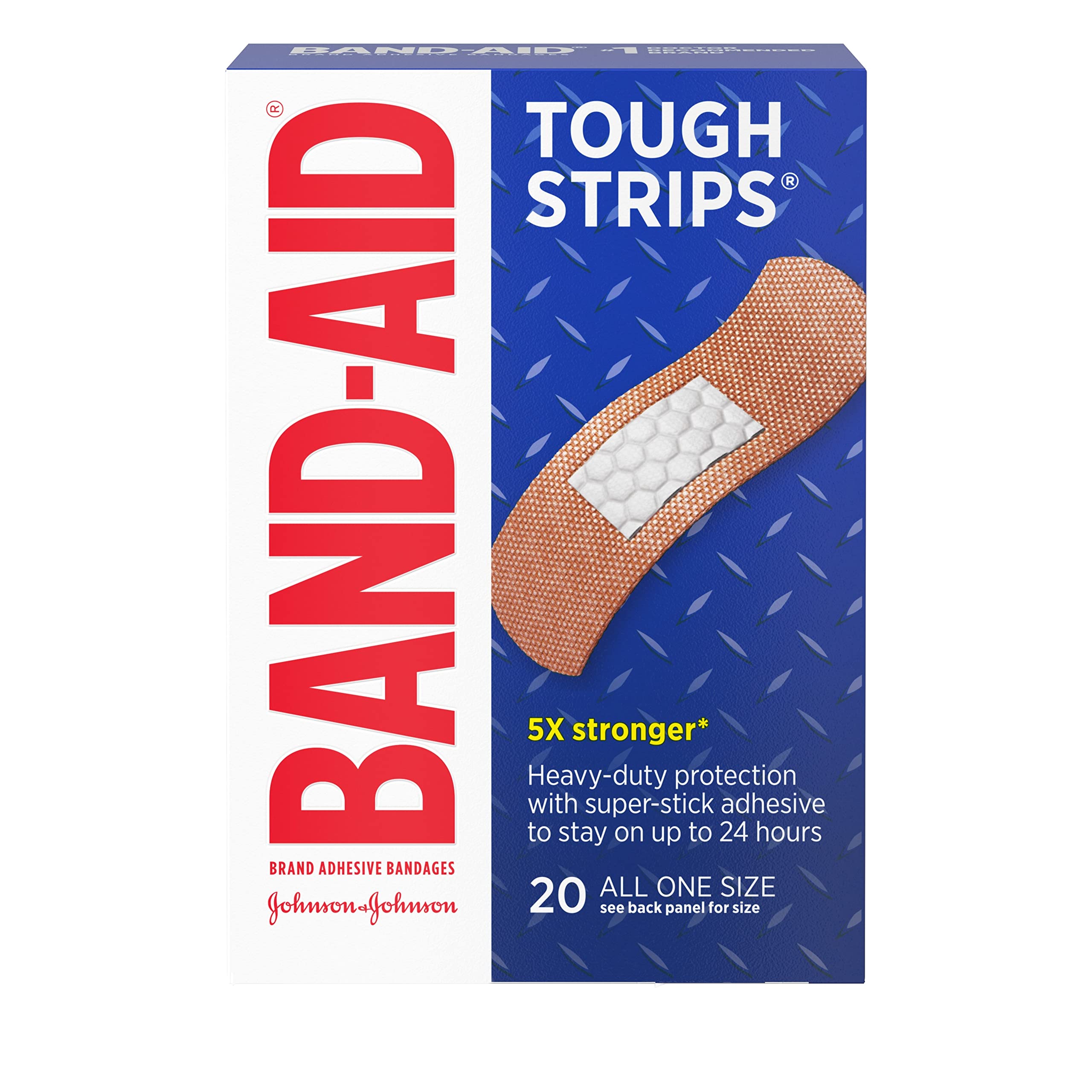 Band-Aid Brand Sterile Tough Strips Adhesive Bandages for First Aid & Wound Care, Durable Protection & Comfort for Minor Cuts, S