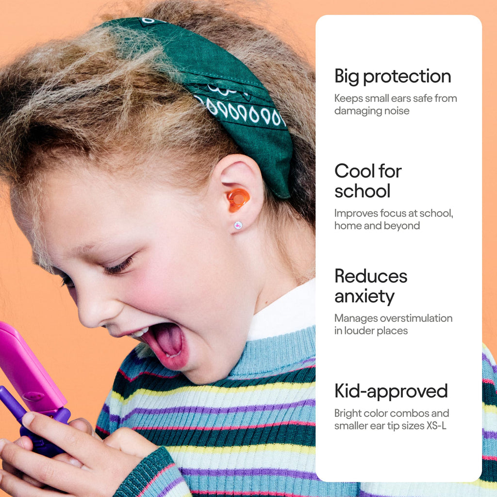 Loop Engage Kids 2 Ear Plugs (6-12yrs) - Reusable Everyday Noise Relief for Kids | Kids Earplugs for Focus, Anxiety, Stress, Sch