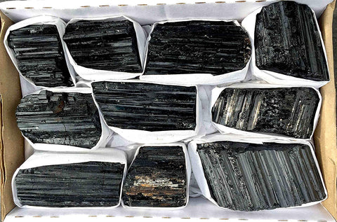 JIC Gem 2 Lb Large Black Tourmaline Crystals Stones Large Pieces Black Tourmaline Rocks Healing Crystals Bulk Raw Stones Collect