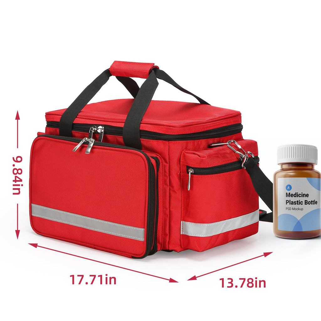 Medical Bag Empty First Aid Bag Home Health Nurse Bag Empty First Aid Storage Bag with Detachable Divider Medical Supplies Emerg