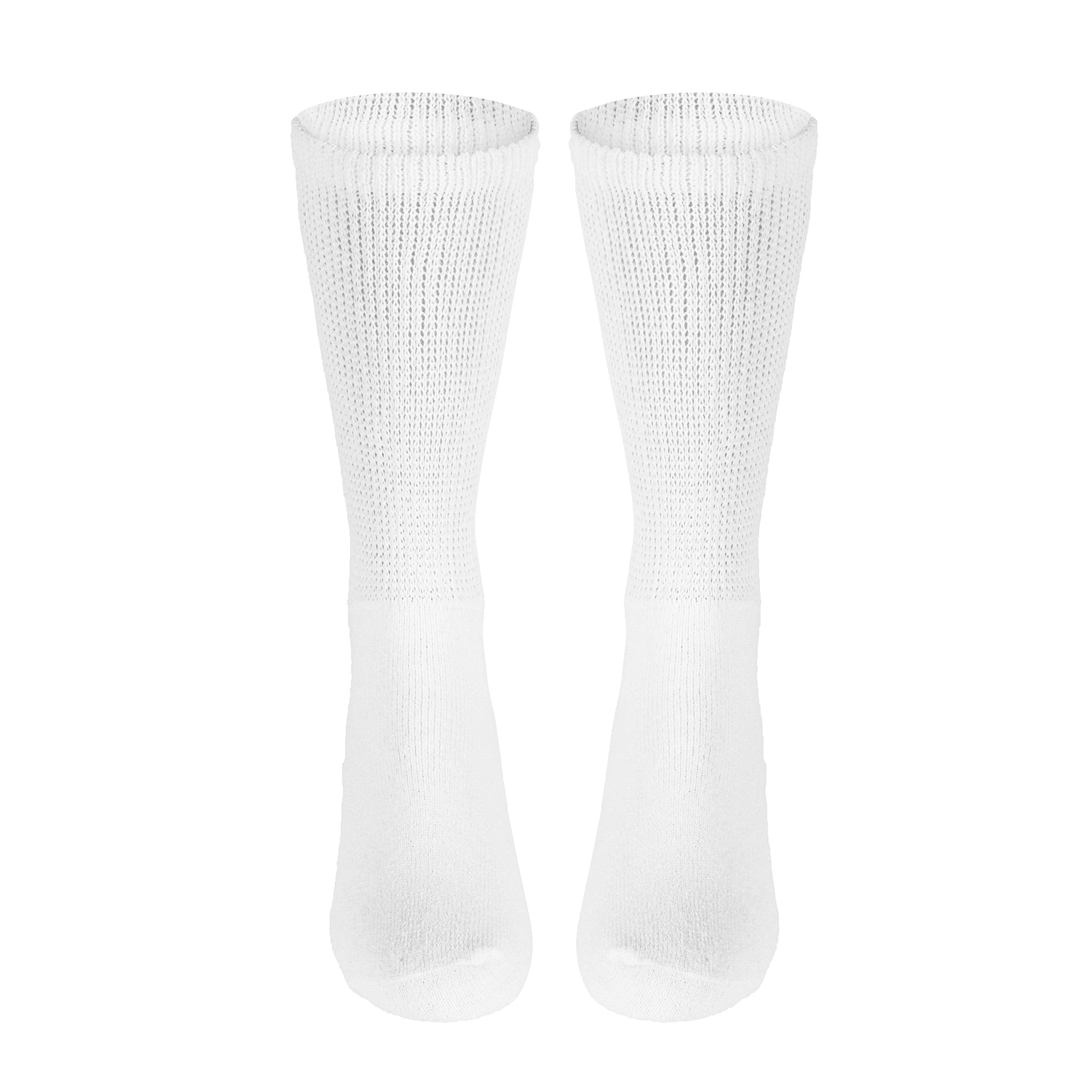 NuVein Diabetic Socks Sensitive Foot Comfort Loose Knit, White, Medium