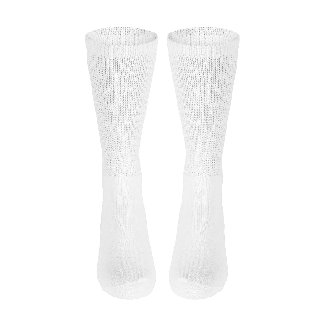 NuVein Diabetic Socks Sensitive Foot Comfort Loose Knit, White, Medium