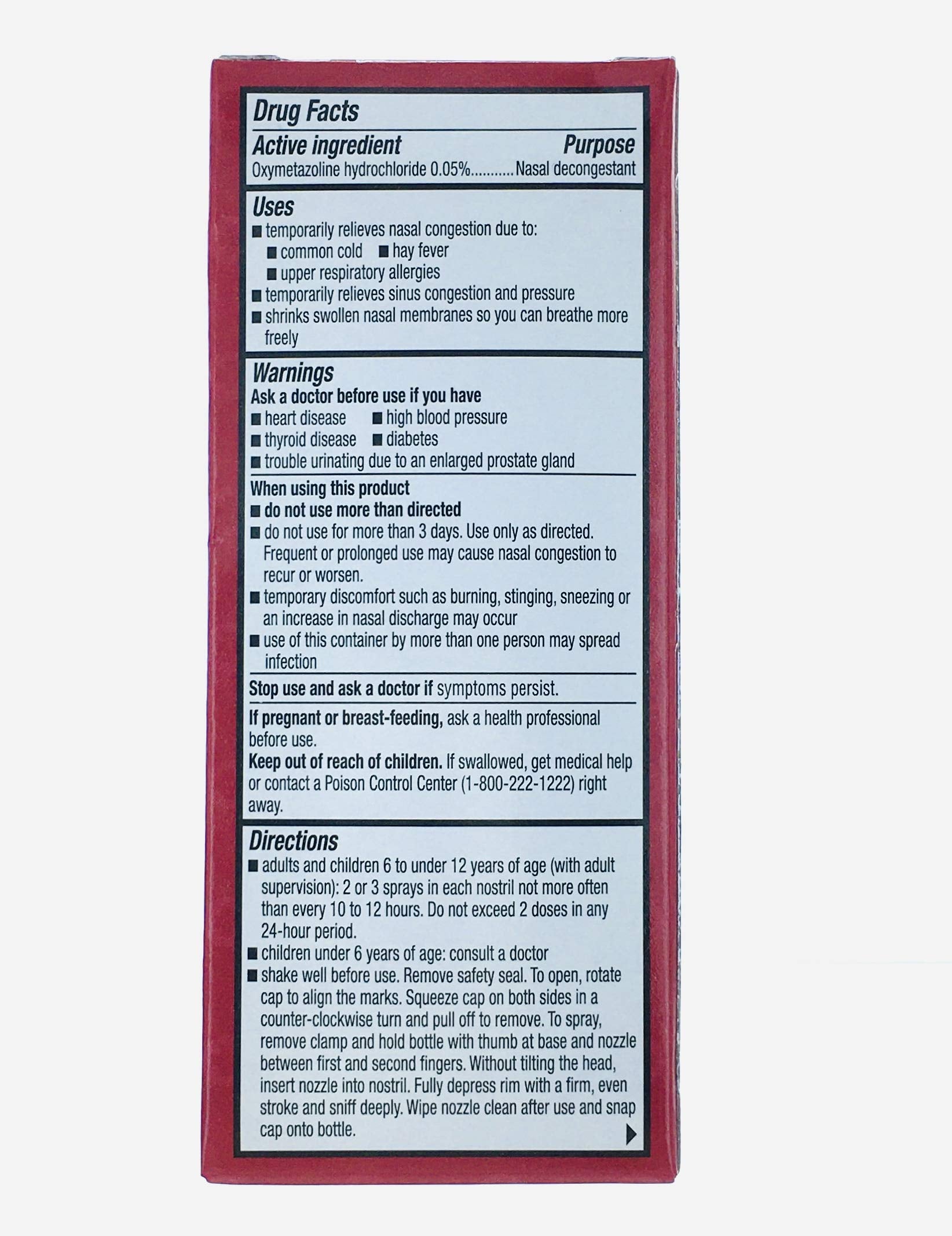 Family Care Nasal Relief Pump Mist Spray .5OZ [ Pack of 3 ]