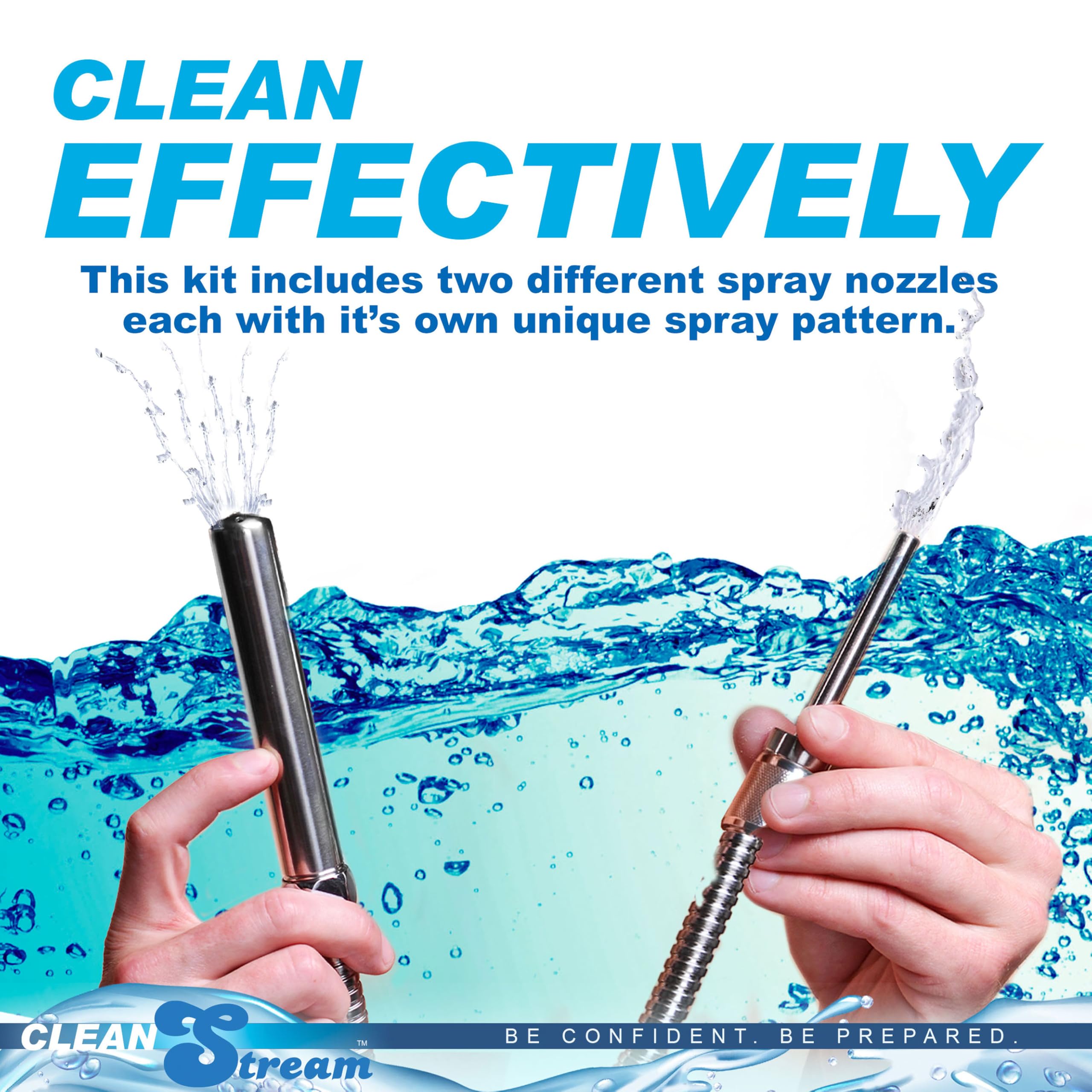 Cleanstream Shower Enema System, 6-Foot Hose, 5-Inch and 3.5-Inch Nozzles, Water Flow Regulator, Rubber Washers, Cleaner Kit for