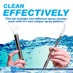 Cleanstream Shower Enema System, 6-Foot Hose, 5-Inch and 3.5-Inch Nozzles, Water Flow Regulator, Rubber Washers, Cleaner Kit for