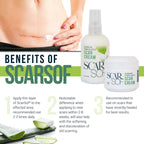 ScarSof Scar Cream - Advanced Scar Cream Made with 100% Organic Aloe Vera and All Natural Emu Oil - Helps Scar Appearance and Ov