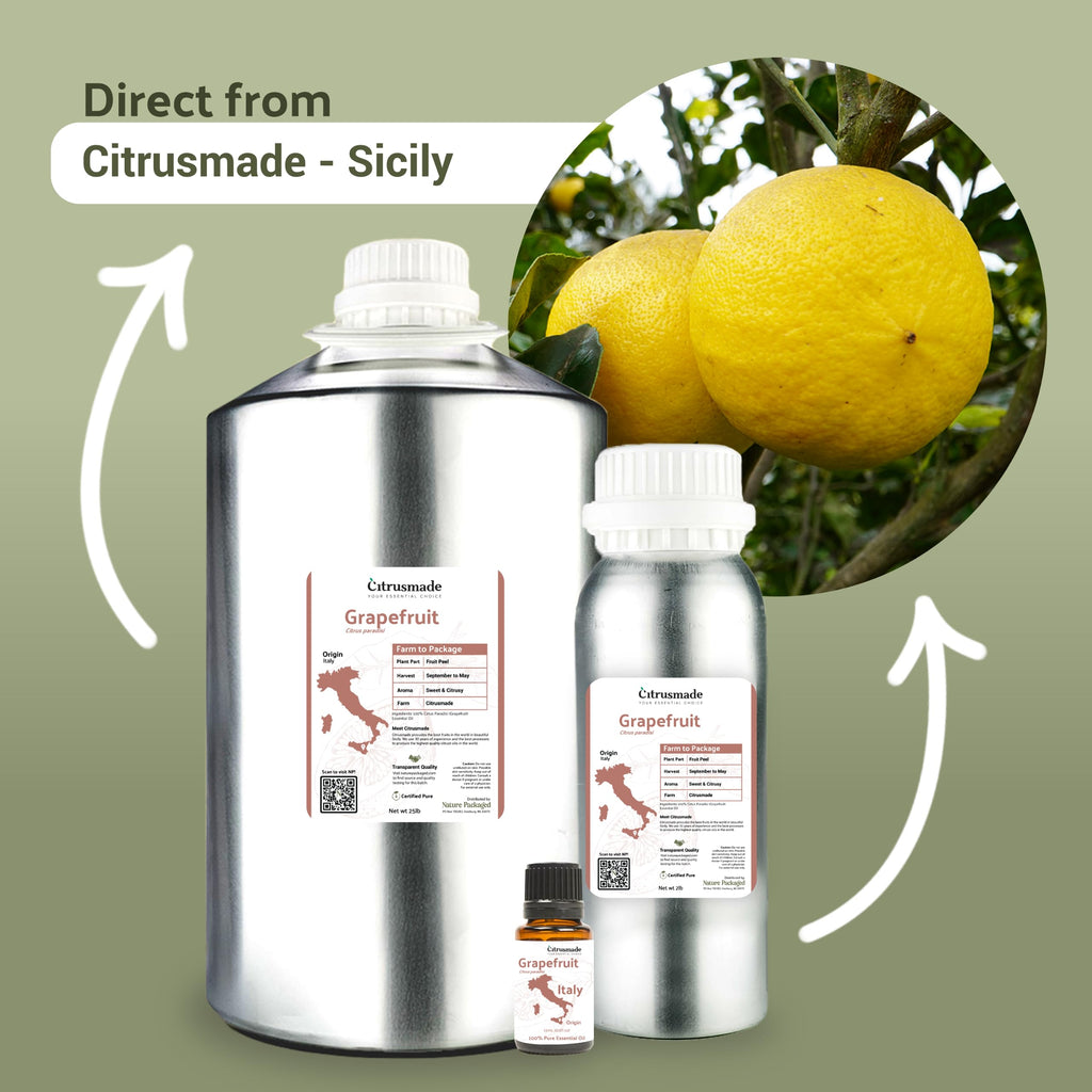 Nature Packaged Grapefruit Essential Oil - Direct from Citrusmade in Sicily- Pure Essential Oil for Diffusers and Aromatherapy |
