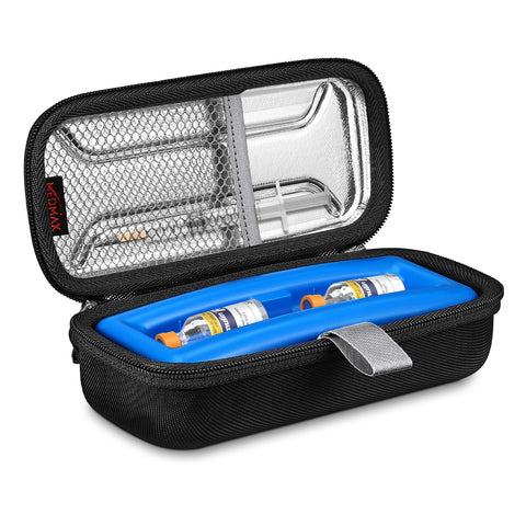 MEDMAX Insulin Vial Carrying Cooler Case, Portable Water Resistant Insulated Diabetic Organizer Protective Hard Shell Medical Tr