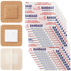 Marsui 200 Pcs Adhesive Spots Bandages Square Tan Adhesive Bandages Flexible Non Latex Knuckle Fingertip for Small Incisions Wou