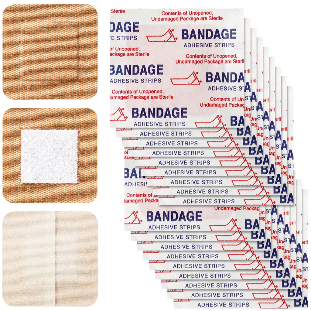 Marsui 200 Pcs Adhesive Spots Bandages Square Tan Adhesive Bandages Fl ...