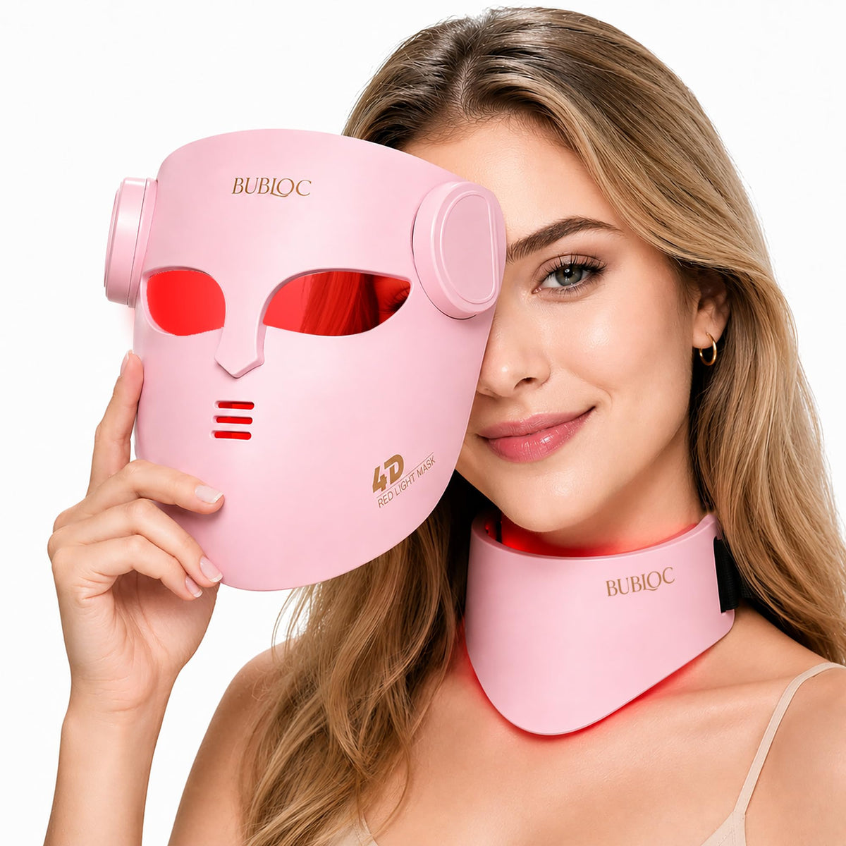 Red Light Therapy Mask for Face & Neck,Wireless Red Light Mask with NIR