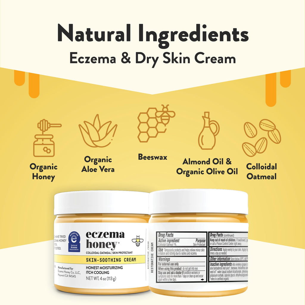 ECZEMA HONEY Original Skin-Soothing Cream - Organic Hand & Body Eczema Relief - Natural Honey Lotion for Dry, Itchy, & Irritable