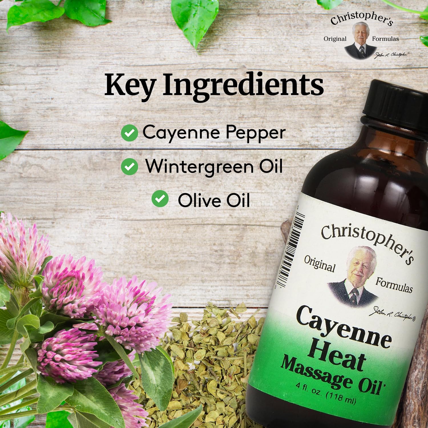 Christophers Original Formulas Cayenne Heat Massage Oil, 4 Fluid Ounce | Warming Sensation for Muscles & Joints | Natural Comfo