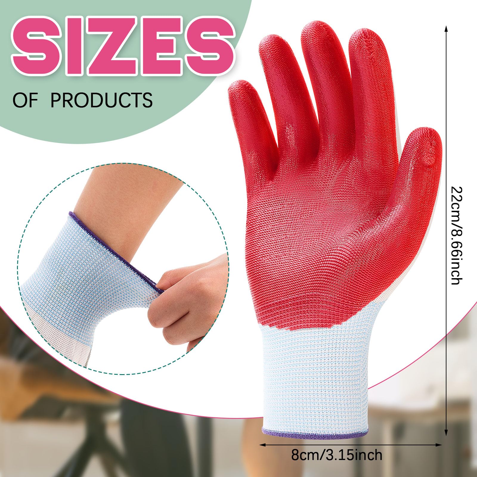 Sureio 3 Pairs Donning Gloves for Compression Stockings Gloves for Donning Gripping Compression Wear (Pink)