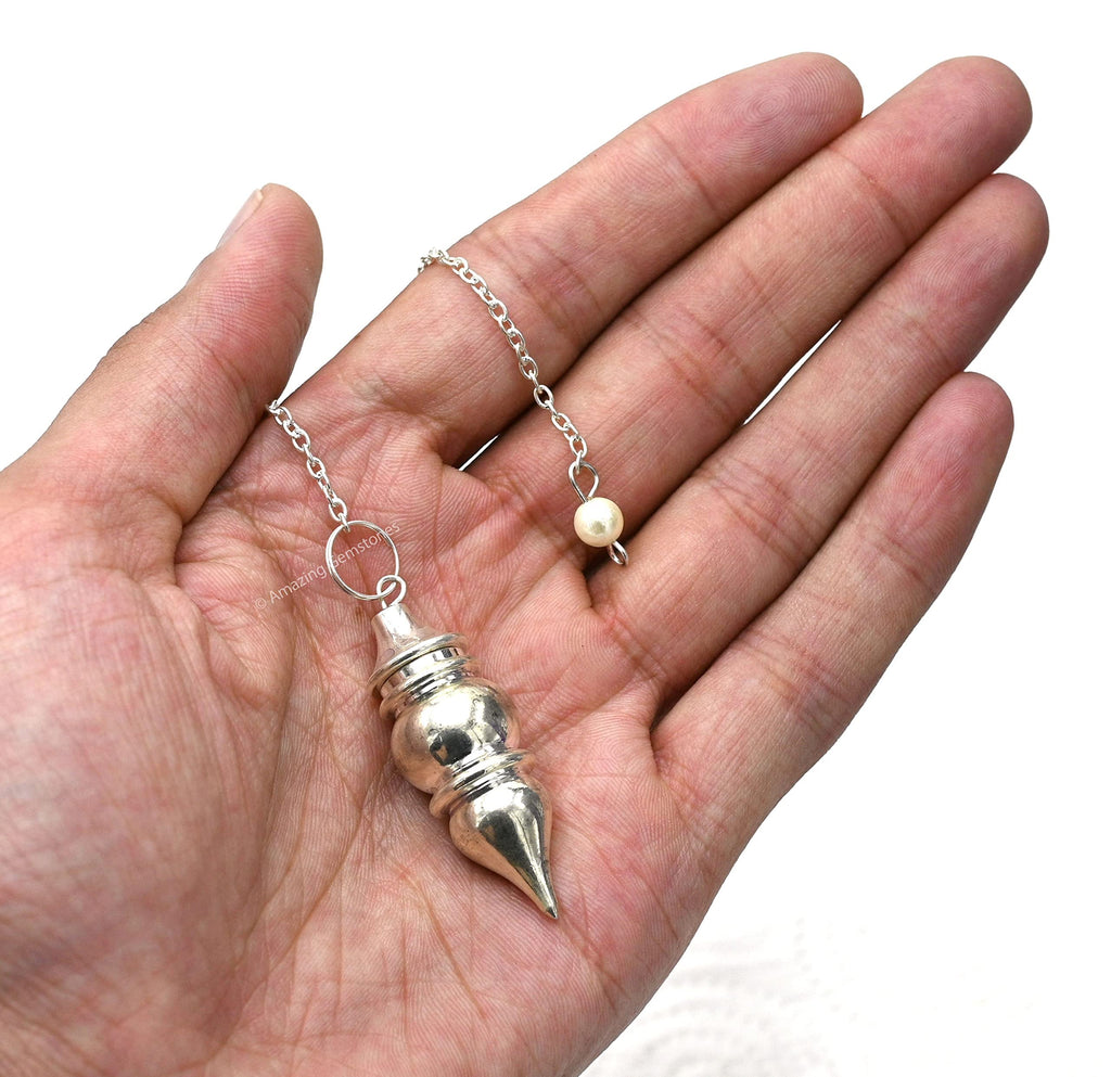 Amazing Gemstone Healing Metal Pendulums for Divination, Silver Tear Drop Steel Copper Pendulum High Energy Pendulo de Bronce Pe
