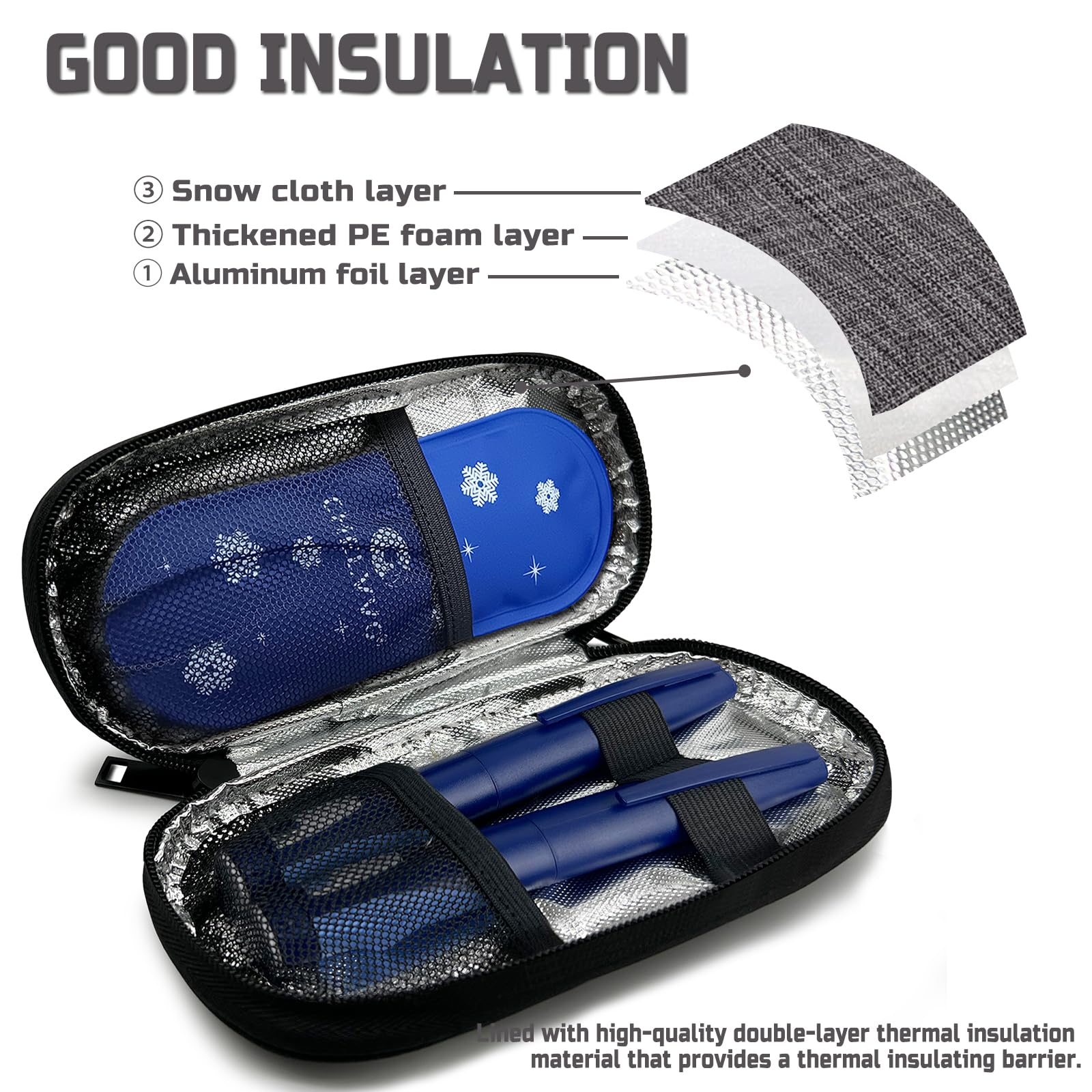 Chelvvg Insulin Cooler Travel Case, Diabetic Medication Organizer, Cooling Carrying Case for Insulin Pen, EpiPens, Allergy Meds,