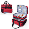 CURMIO Double Layers Pill Bottle Organizer Bag Empty, Medicine Organizer Storage Case with Lockable Zippers, Medication Travel B