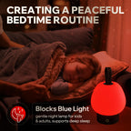 Red Light Therapy Sleep Lamp - 660nm Glow for Better Sleep | Cordless, Dimmable Night Light with Timer | Rechargeable, Portable