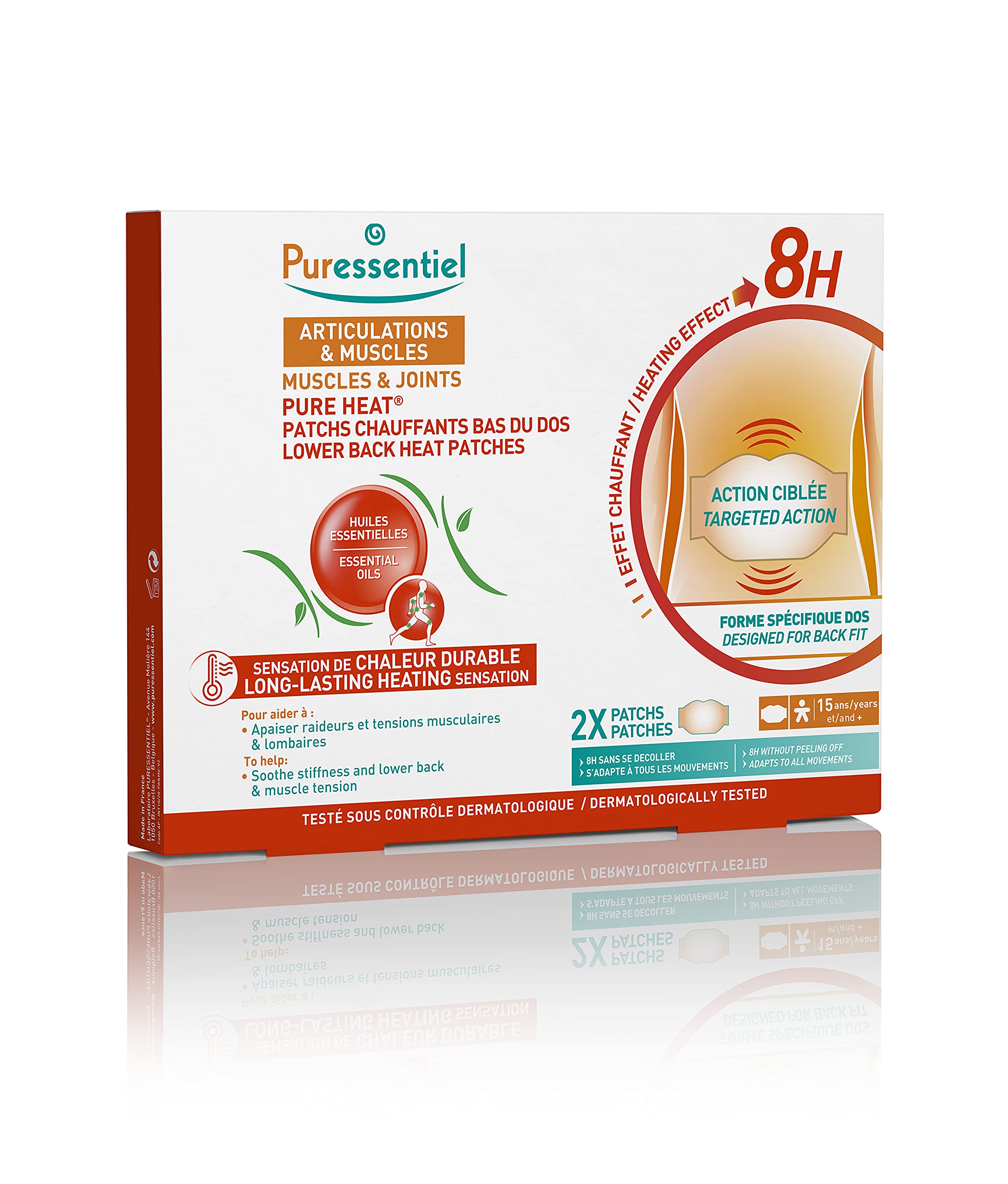 Puressentiel Muscles and Joints Lower Back Heat Patches for Unisex - 2 Pc Patches