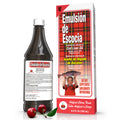 Emulsion de Escocia Cod Liver Oil, Cherry Flavor, 6.5 fl oz (1 Pack) - Fish Oil with Vitamins A, D, E, B1, Omega-3 for Immune an