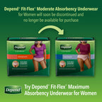 Depend FIT-FLEX Incontinence Underwear for Women, Disposable, Moderate Absorbency, S/M, Blush, 84 Count (4 Packs of 21)