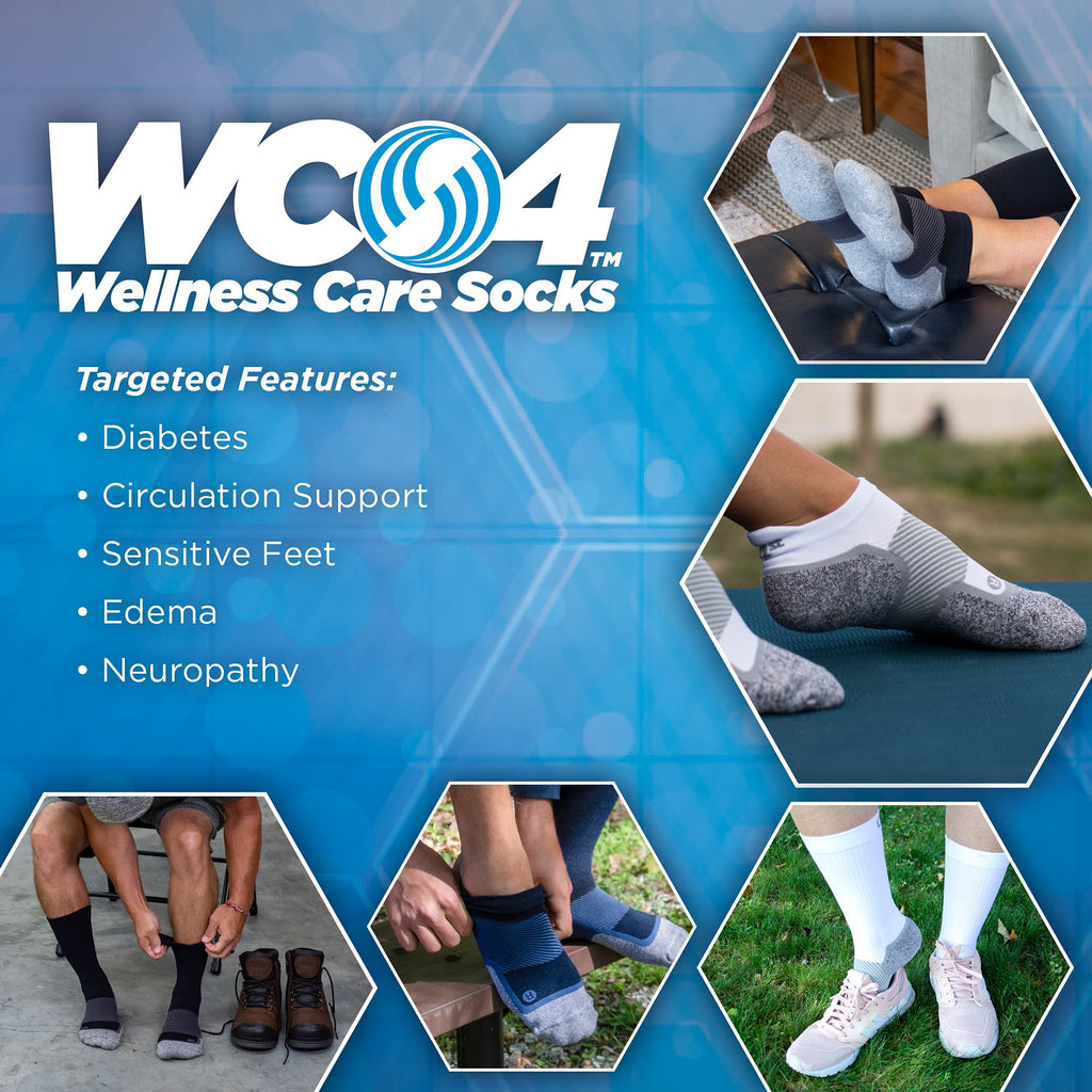 OrthoSleeve Unisex-Adult Diabetic and Neuropathy Non-Binding Wellness Socks - WC4 Improves Circulation and Helps with Edema, 1 P