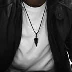 Top Plaza 2pcs Black Obsidian Clear Quartz Healing Crystal Stone Necklace for Women Men 6 Facet Pointed Pendant Necklaces Adjust