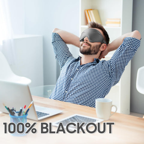 MOEASEii Sleep Mask - Total Blackout 3D Sleeping Mask, Super Lightweight & Silky Soft Eye Mask for Sleeping, Fully Adjustable Fi