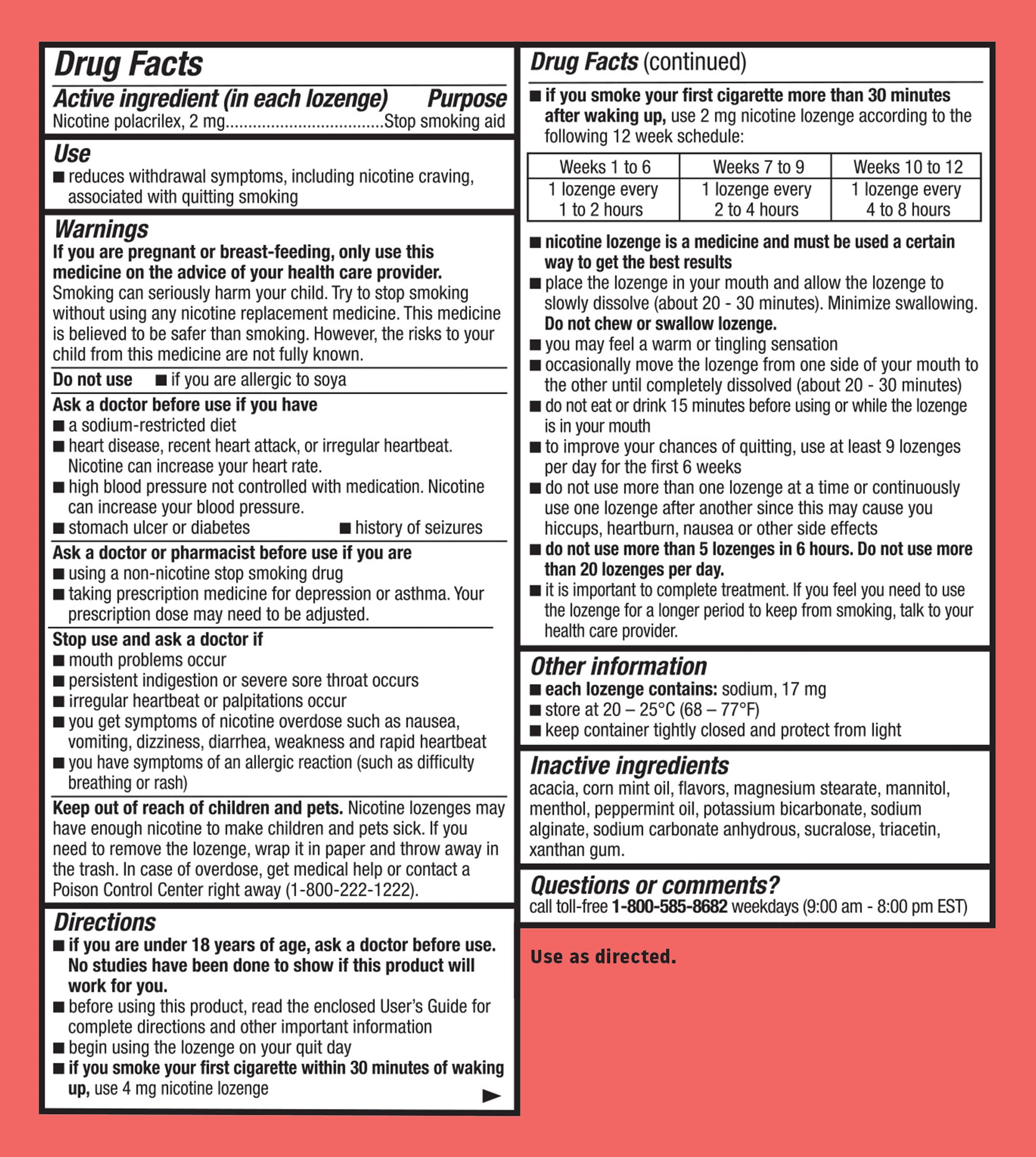 Habitrol Nicotine Lozenges - 2 mg, Mint Flavor, 72 Count - Nicotine Lozenge to Reduce Cravings & Help Quit Smoking