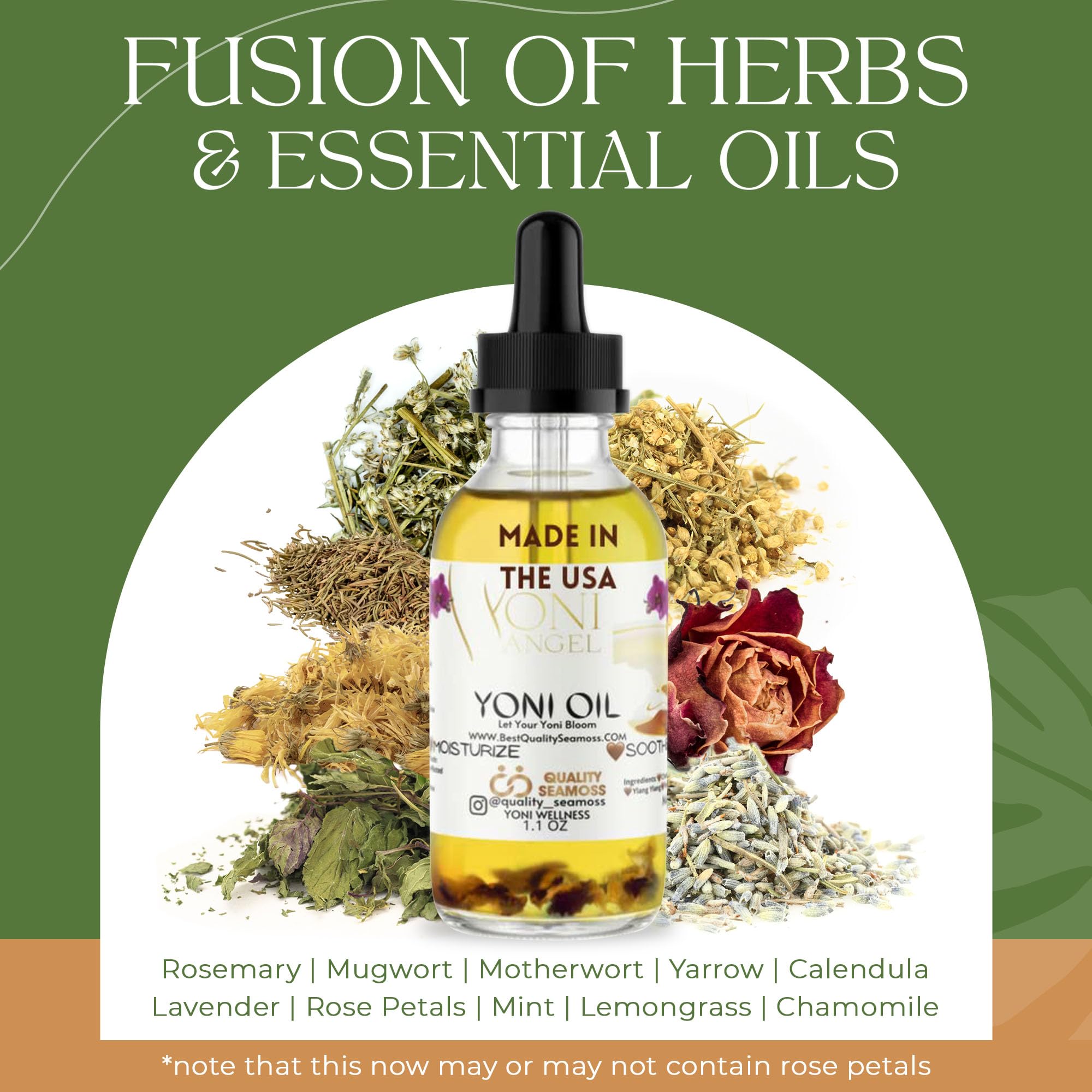 Exp12-31-2025 Natural Yoni Oil, Mint Fresh Feminine Care Oil, Reduces Odor, Restores pH Balance, All Natural, Herbal Yoni Blend