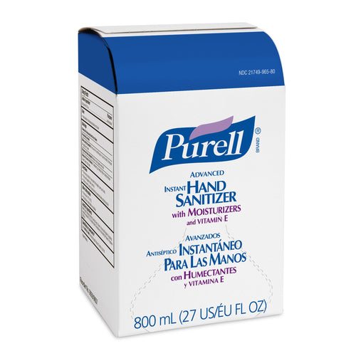 PURELL Advanced Hand Sanitizer Gel, 800 mL Hand Sanitizer Gel Refill for GOJO 800 Series Bag-in-Box Push-Style Dispenser (Pack o