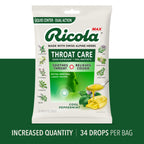 Ricola Max Cool Peppermint Throat Care Large Bag | Cough Suppressant Drops | Dual Action Liquid Center | Soothing Long-Lasting R