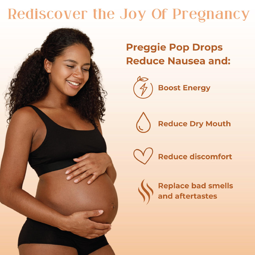 Preggie Pop Drops Pregnancy Nausea Relief Morning Sickness Candy with Essential Oils for Pregnant Women - Natural Sour Tangerine