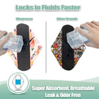 wegreeco Reusable Menstrual Pads - Reusable Sanitary Pads | Reusable Panty Liners | Soft Cloth Menstrual - 6 Pack with 1 Cloth M