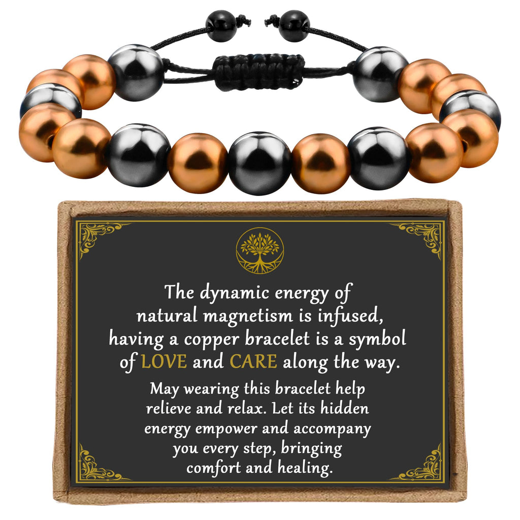 PEALICIOUS Copper Bracelet for Women Magnetic Bracelet for Men 99.99% Pure Copper Bracelet with 3500 Gauss Magnet Bead as Her Ar