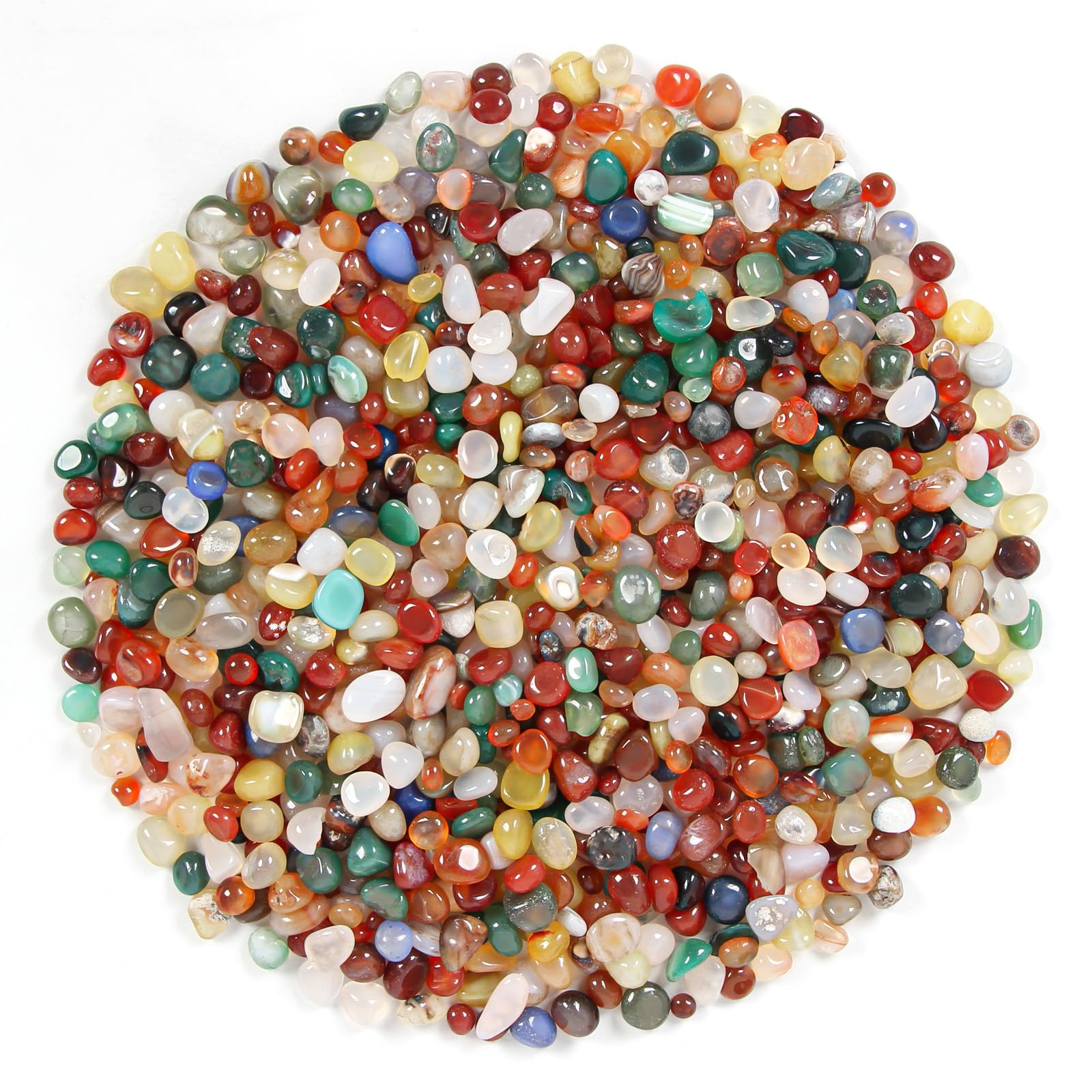 1.1lb Natural Multicolor Agate Crystal Tumbled Chips-Agate Healing Crystals Chips, Crushed Crystal Gemstones for Crafts, Beautif