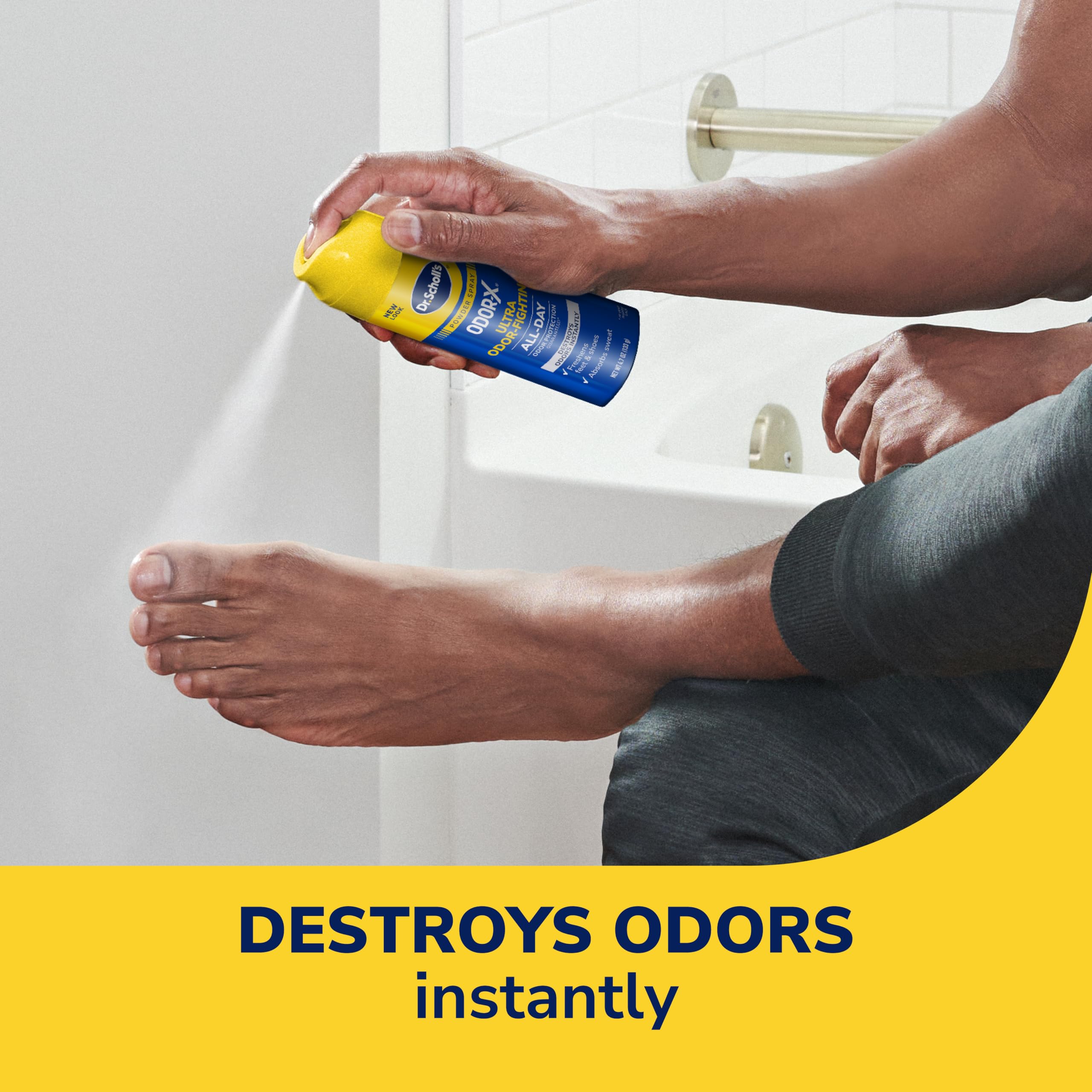 Dr. Scholls ODOR-X ULTRA ODOR-FIGHTING POWDER SPRAY, 4.7 oz // Destroys Odors Instantly - All-Day Odor Protection - Freshens Fe