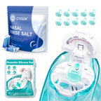 CYOUH 100pcs Salt Saline Packets + 10 PCS Silicone Pads Neti Pot Sinus Nasal Wash Rinse, 2.34g Salt Packets Refills Accessories 