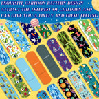 120 Pcs 20 Styles Kids Bandages Bulk Cute Cartoon Flexible Bandages Waterproof Breathable Bandages Strip Protect Cuts and Scrape