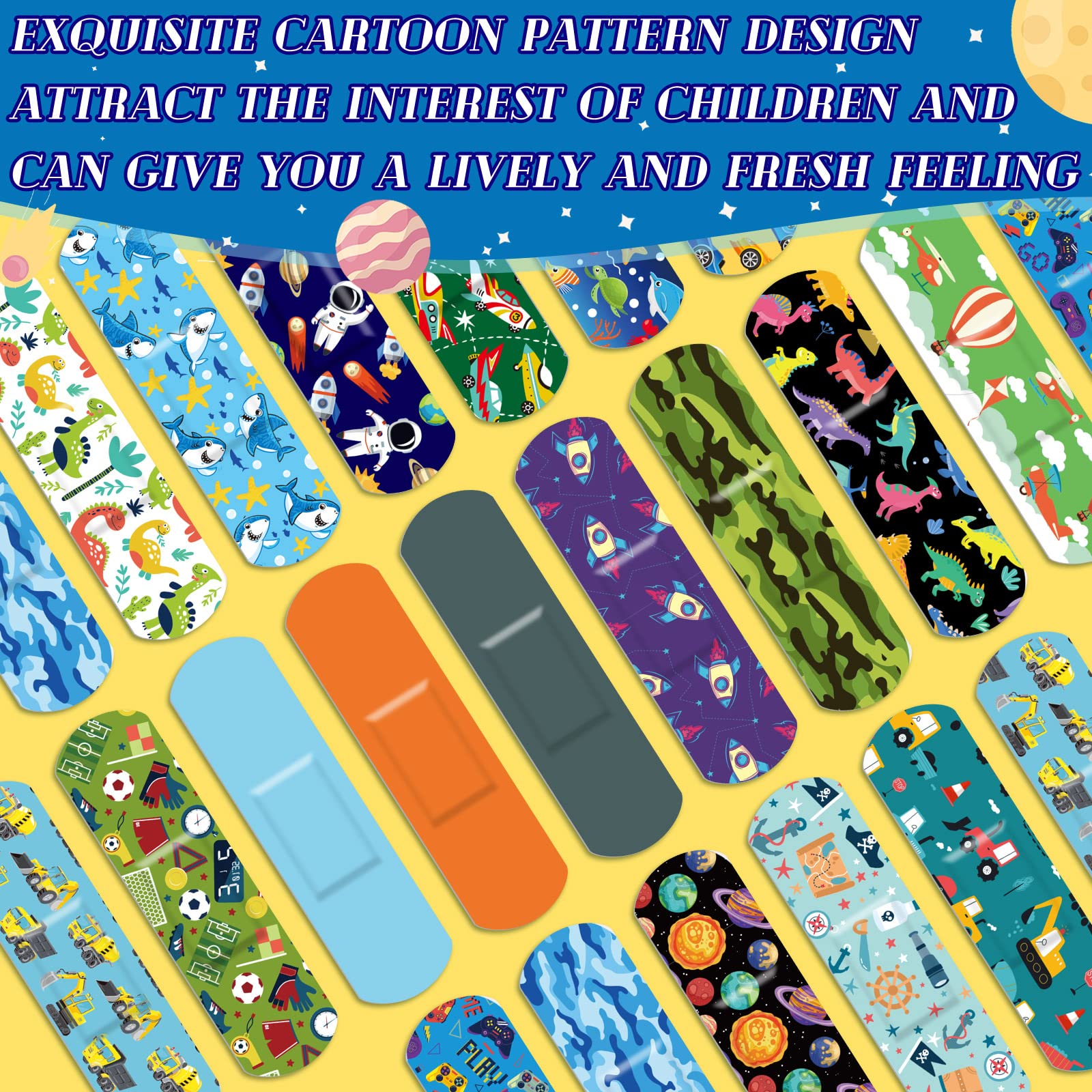 120 Pcs 20 Styles Kids Bandages Bulk Cute Cartoon Flexible Bandages Waterproof Breathable Bandages Strip Protect Cuts and Scrape