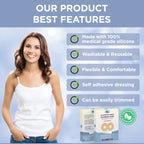 Areola Silicone Scar Sheets - Breast Surgery Recovery Supplies - Reusable and Comfortable Under Post-Op Bra (2 PCS)