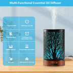 Essential Oil Diffuser - 150ML Metal Aromatherapy Diffuser for Essential Oils with 7 Colors Lights Gifts for Mom Waterless Auto