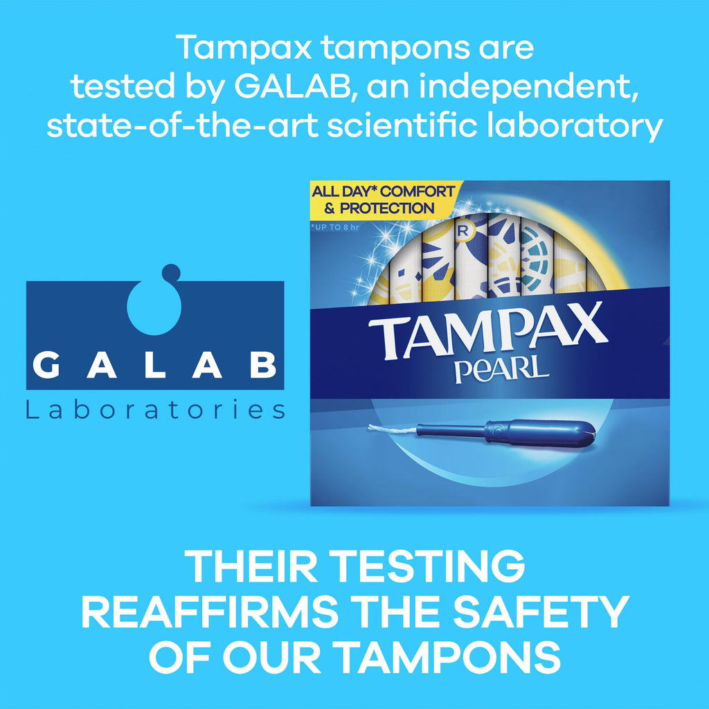 Tampax Pearl Tampons Trio Pack, with LeakGuard Braid, Regular/Super/Super Plus Absorbency, Unscented, 47 Count