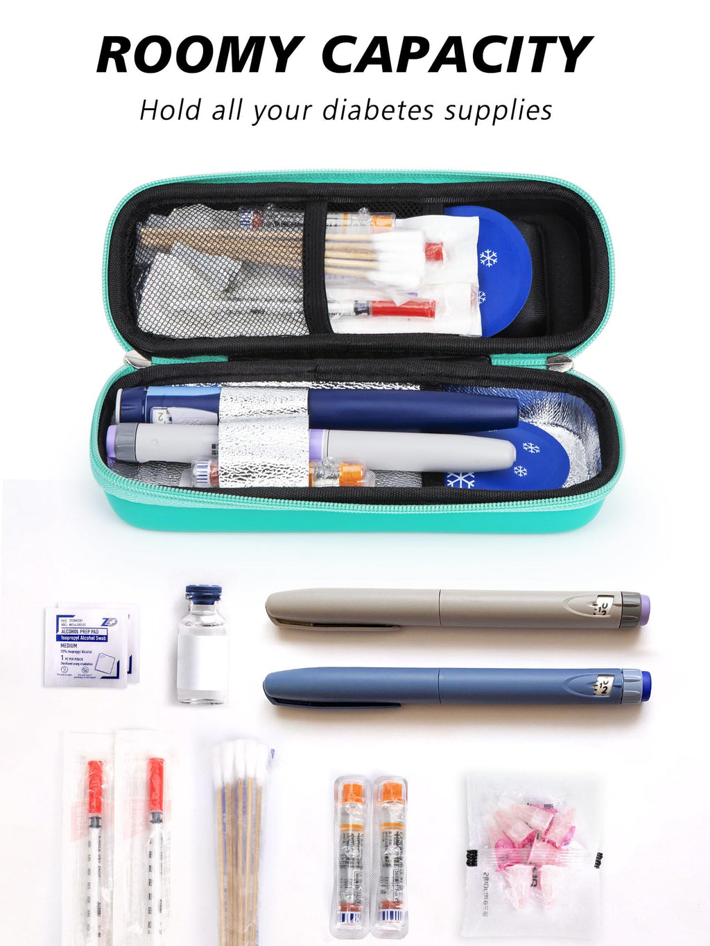 YOUSHARES Insulin Cooler Travel Case with Temperature Display - Refrigerated Medicine Cooler Travel Case Diabetic Travel Case wi