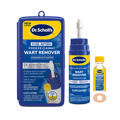 Dr. Scholl's Dual Action Freeze Away WART Remover, 8 Applications // Freeze Therapy + Powerful Fast Acting Salicylic Liquid to R