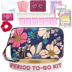 First Period Pal Pack to-Go Kit | 24 pcs | First Period Kit for Tweens | Teen Period Kit| Discrete Period Bag, Pads, Panty Liner
