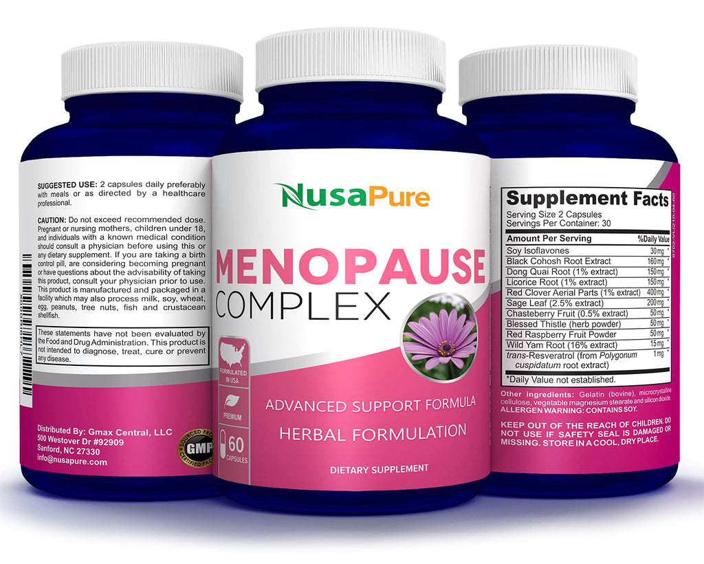 NusaPure Menopause Complex : Black Cohosh and Herbal Ingredients - 60 Capsules