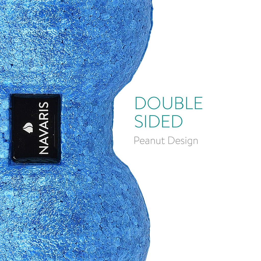 Navaris 2X Peanut Duo Ball - in 2 Sizes Duo Ball Fascia Ball Set - Trigger Point Ball - Fascia Balls - Black/Blue
