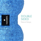 Navaris 2X Peanut Duo Ball - in 2 Sizes Duo Ball Fascia Ball Set - Trigger Point Ball - Fascia Balls - Black/Blue