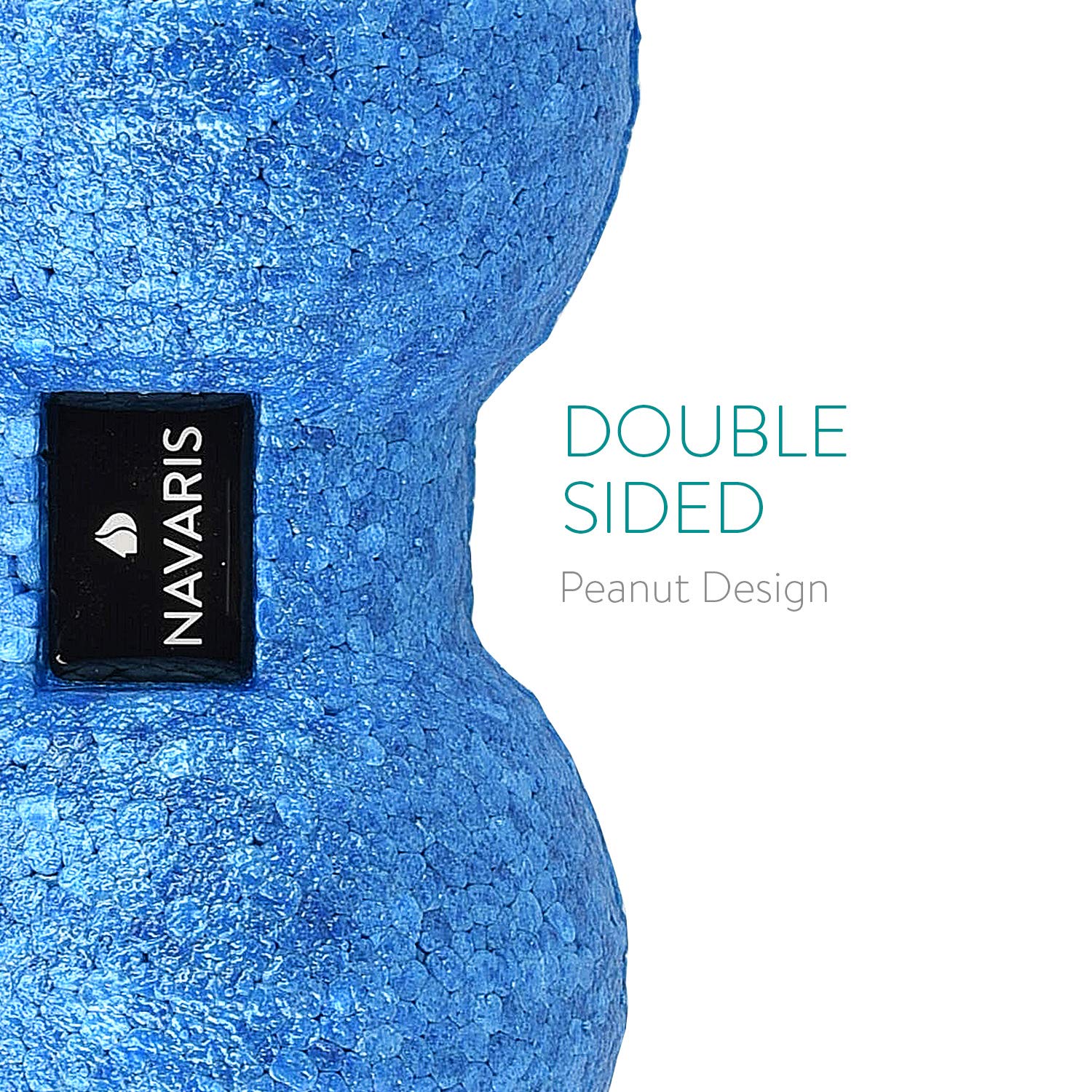 Navaris 2X Peanut Duo Ball - in 2 Sizes Duo Ball Fascia Ball Set - Trigger Point Ball - Fascia Balls - Black/Blue